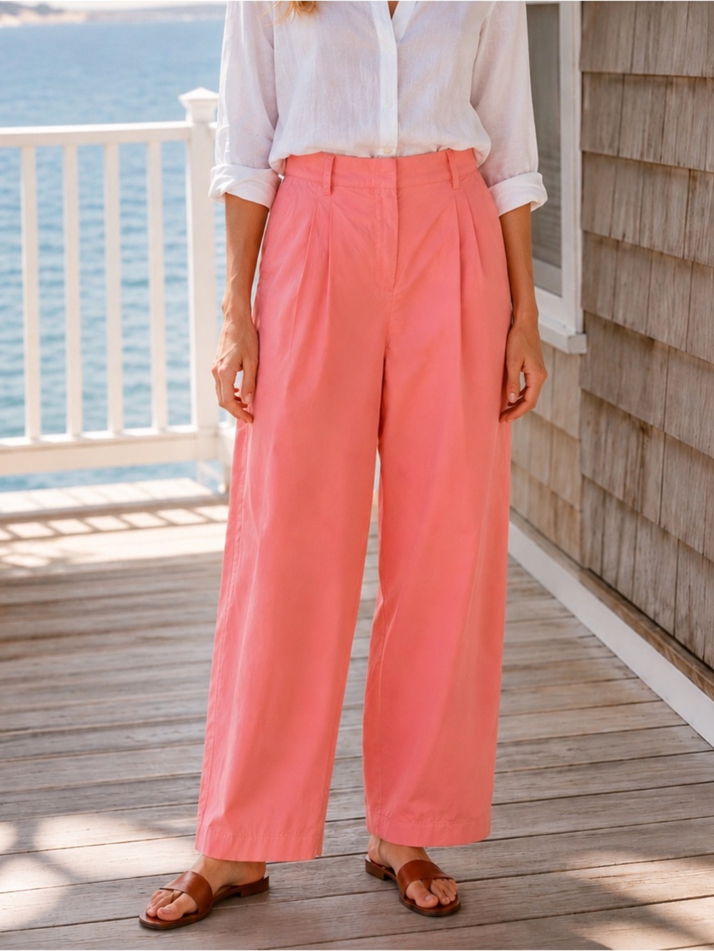 NWT J.Crew Essential Wide Leg Poplin Pants Peony 6 - Picture 4 of 14